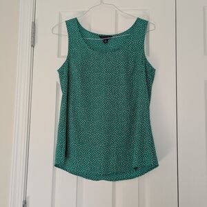 Tommy Hilfiger Teal Polka Dot Sleeveless Top Sz M